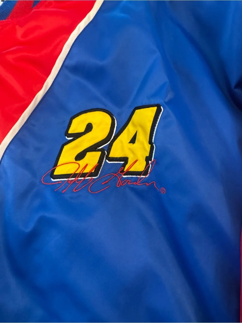 Vintage Nascar Jeff Gordon #24 Blue, white, Red Racing Bomber Jacket - Picture 2 of 11